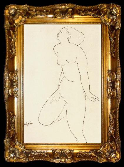 framed  Amedeo Modigliani Standing Female nude, ta009-2